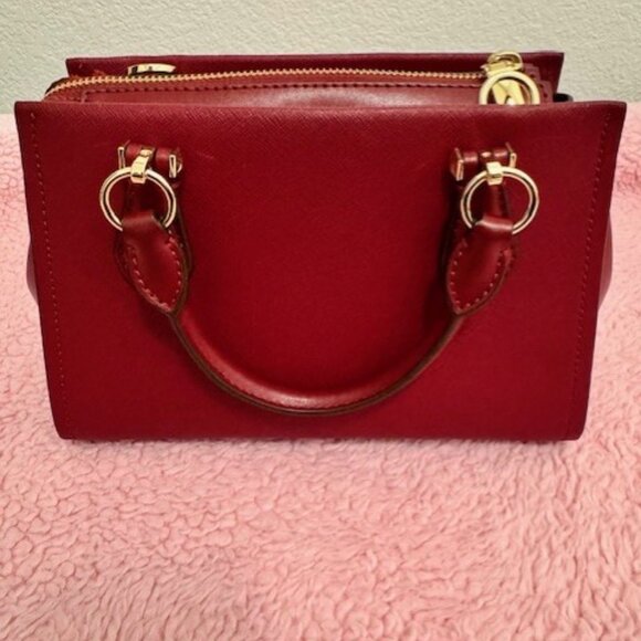 Michael Kors Hamilton Small Leather Satchel – Deep Red - Picture 3 of 12